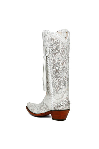 High Cowboy Embroidered Boots – Hand-Tooled Detail & Braided Piping