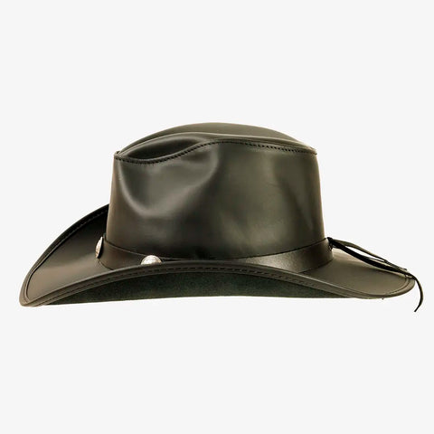 Men’s Genuine Leather Cowboy Hat – Western Cyclone Shape with Concho Accents UK