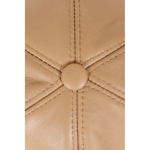 Premium Tan Genuine Leather Baseball Cap – Unisex Luxury Leather Hat for Casual & Streetwear Style