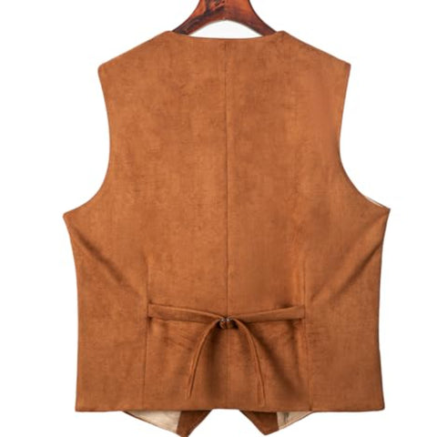 Men’s Tan Suede Cowboy Vest – Classic Western Waistcoat | Country Style Fashion