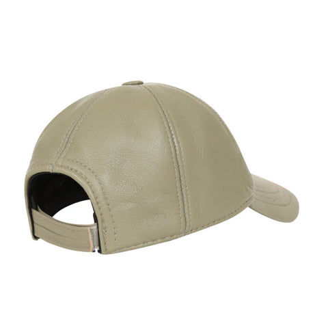 Premium Olive Genuine Leather Baseball Cap Adjustable Unisex Luxury Hat Durable Stylish