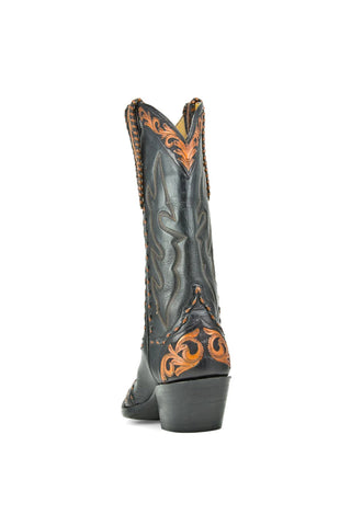 Black Hiegh Embroidered Western Cowboy Boots