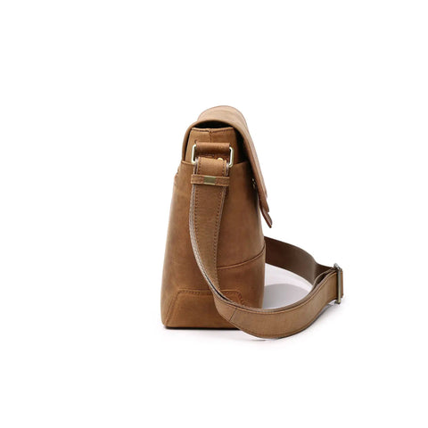 Trending Brown Crazy Horse Leather Messenger Bag for Unisex– Large Vintage Crossbody Satchel