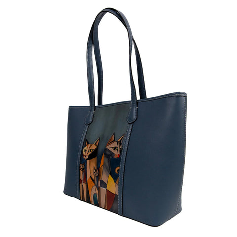 Handmade Leather Carved Tote Bag – Artistic Deer Pattern Spacious Shoulder Tote