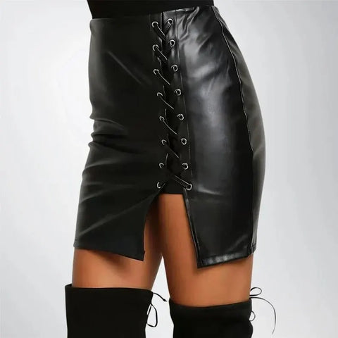Customizable Women's Genuine Lambskin High Waist Leather skirt, Women Black Sexy Chic Style Short Leather Skirt, Mini Leather Skirt
