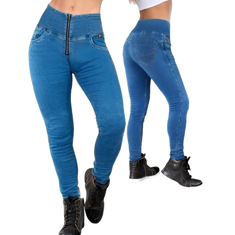 Lady Motorcycle Denim Leggings – Original Blue Protective Stretch Jeans for Women Riders