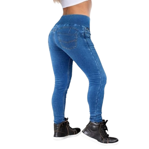 Lady Motorcycle Denim Leggings – Original Blue Protective Stretch Jeans for Women Riders