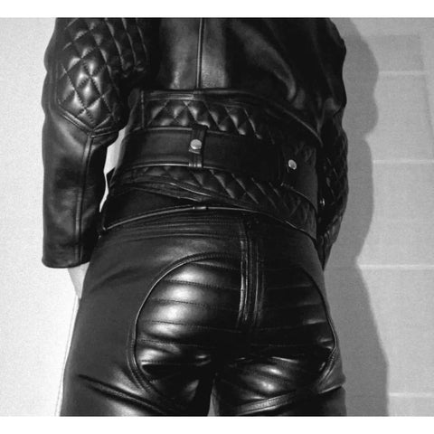 Men’s Genuine Black Leather Pants – Custom-Fit Biker Trousers | Premium Motorcycle Gear | Stylish & Durable Leatherwear