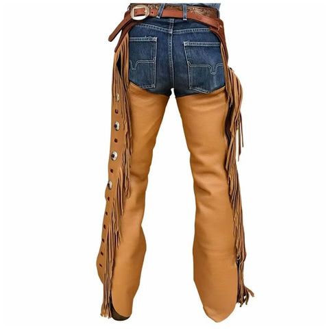 Premium Brown Men’s Western Chaps – Suede Leather Riding Chaps for Cowboy, Rodeo & Ranch Work (UK)