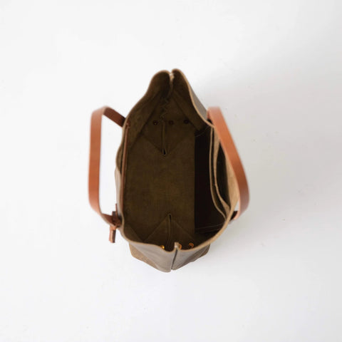 Olive Green Leather Tote Bag – Unisex Handmade Full-Grain Kodiak Leather Tote