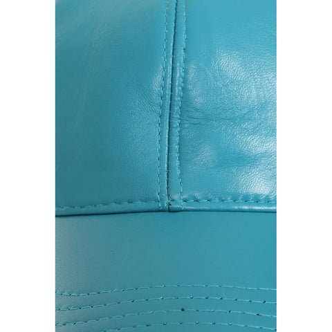Turquoise Leather Baseball Cap with Curved Peak – Stylish Adjustable Hat for Men & Women UK