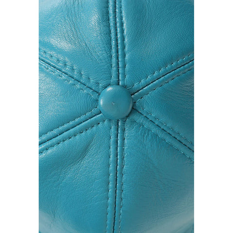 Turquoise Leather Baseball Cap with Curved Peak – Stylish Adjustable Hat for Men & Women UK