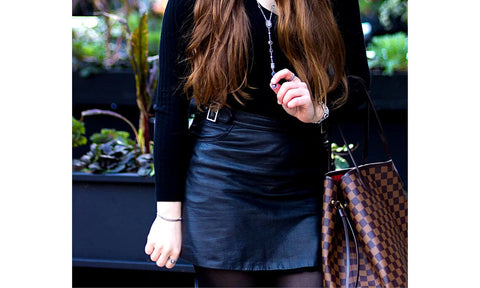 Genuine Leather Mini Skirt – High-Waisted Bodycon & Paneled Design