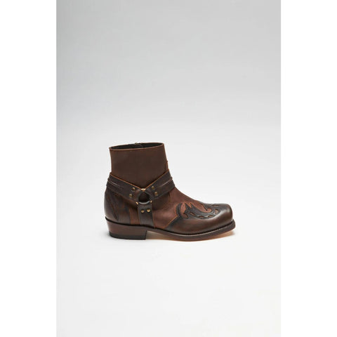 Men’s Western Cowboy Boots – Brown Leather Ankle Boots