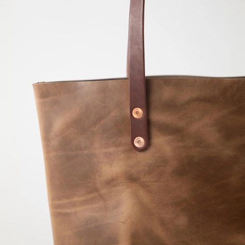 Handmade Brown Leather Tote Bag – Premium Everyday Shoulder Bag