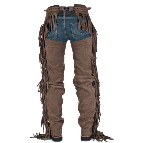 Premium Brown Men’s Western Chaps – Suede Leather Riding Chaps for Cowboy