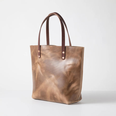 Handmade Brown Leather Tote Bag – Premium Everyday Shoulder Bag