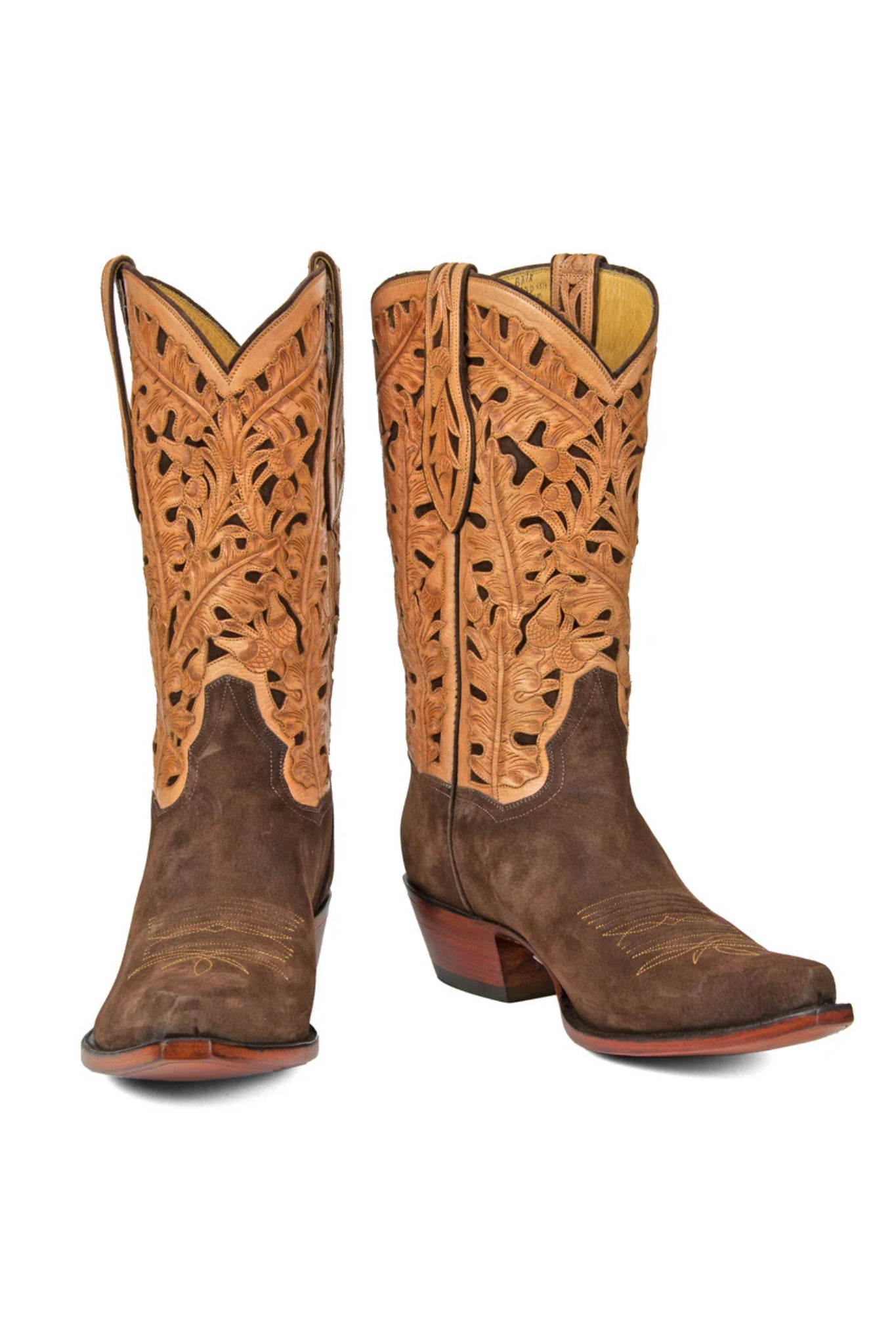 Height Cowboy Boots | Water-Resistant Pig suede Foot &amp; Tooled Upper&nbsp;
