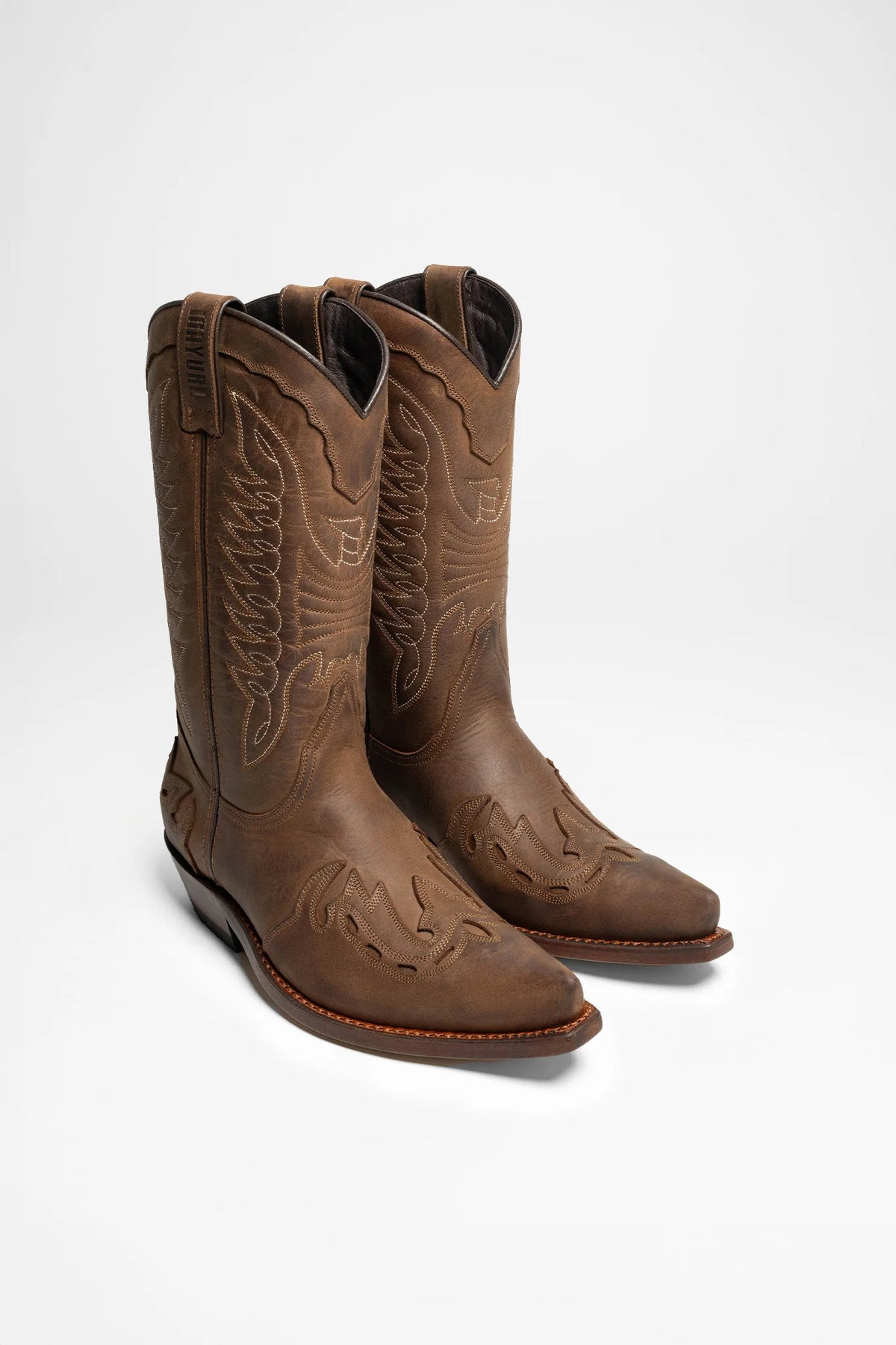 Men's Classic Brown Leather Cowboy Boots | Premium Western Riding Boots