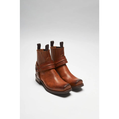 Men’s Cowboy Brown Leather Ankle Boots – Western Style Leather Boots