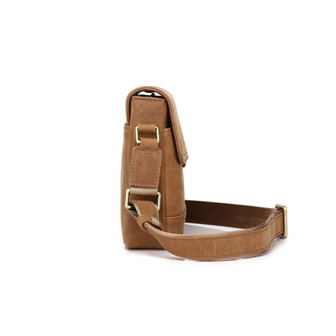 Small Crazy Horse Leather Crossbody Bag – Mini Unisex Satchel