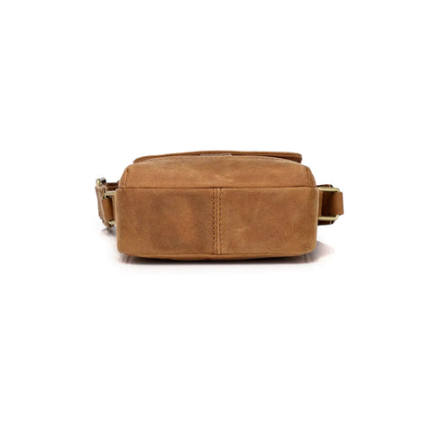 Small Crazy Horse Leather Crossbody Bag – Mini Unisex Satchel