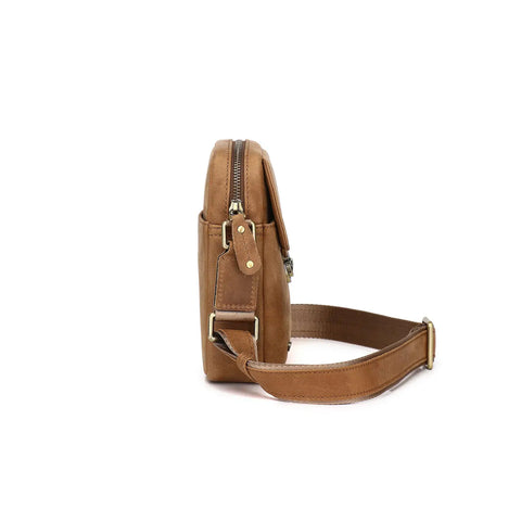 Leather Crossbody Bag – Compact Unisex Everyday Satchel