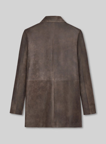 Men’s Distressed Leather Coat – Iconic Hunter Style Jacket | Vintage Rugged Outerwear