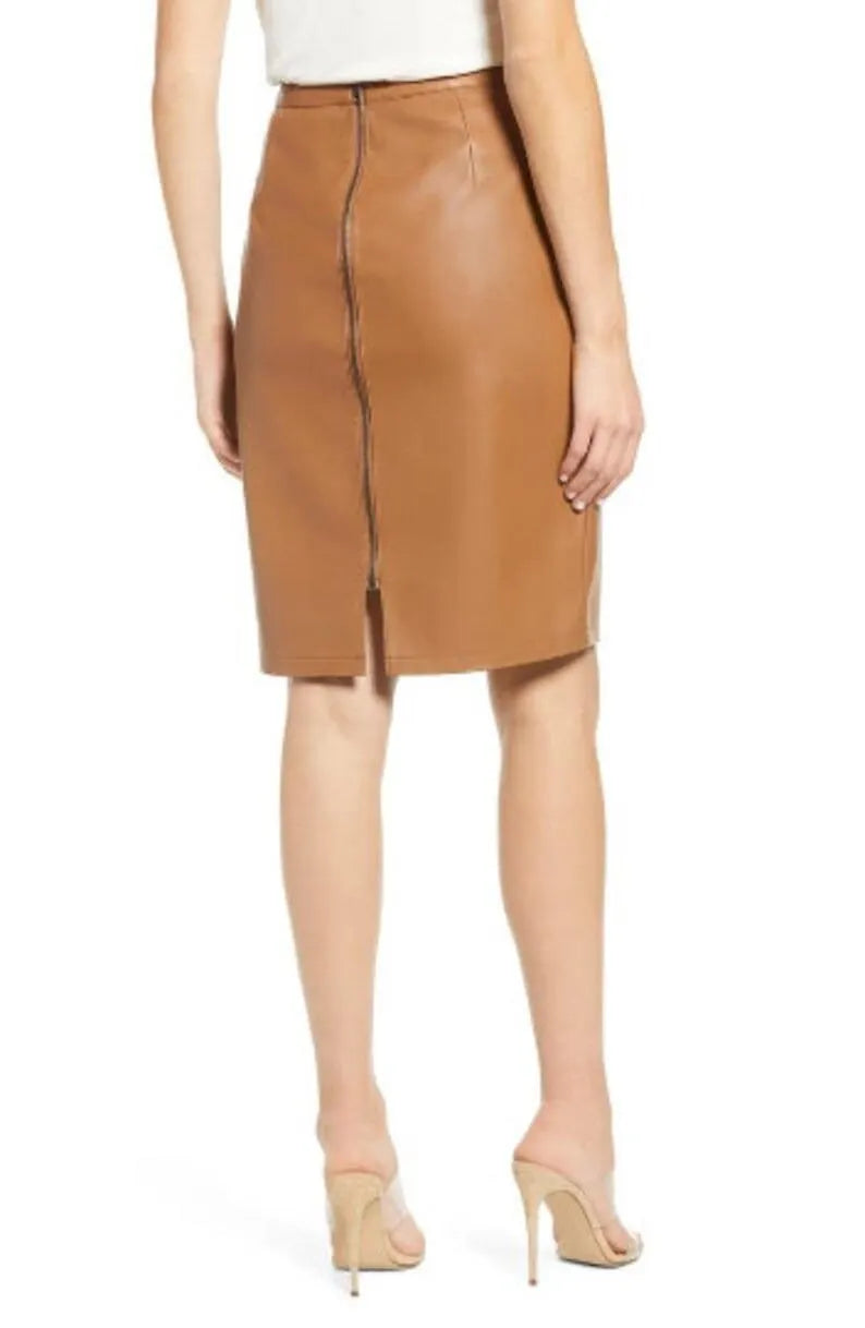 Women's & Girls 100% Genuine High Quality soft Lambskin Leather Long Skirt New designer Slim-Fit, Beautiful Look