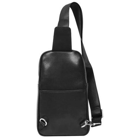 Genuine Leather Medium Chest Bag – Smith Black Crossbody Sling Bag