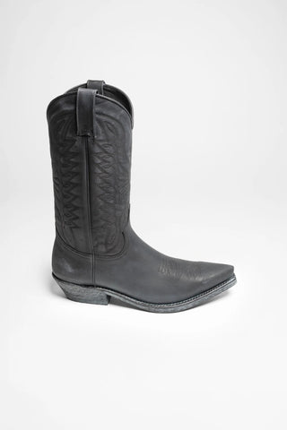 Men's Black Leather Cowboy Boots | Classic Western Style