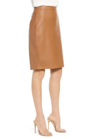 Women's & Girls 100% Genuine High Quality soft Lambskin Leather Long Skirt New designer Slim-Fit, Beautiful Look