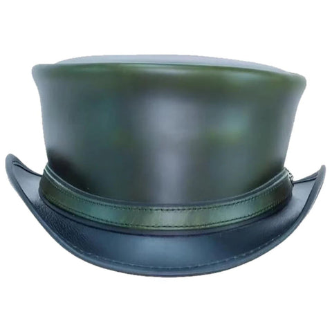 Leather Hat Handmade Leather Top Hat Steampunk Gothic Leather Hat Gifts For Men Women Shapeable Brim