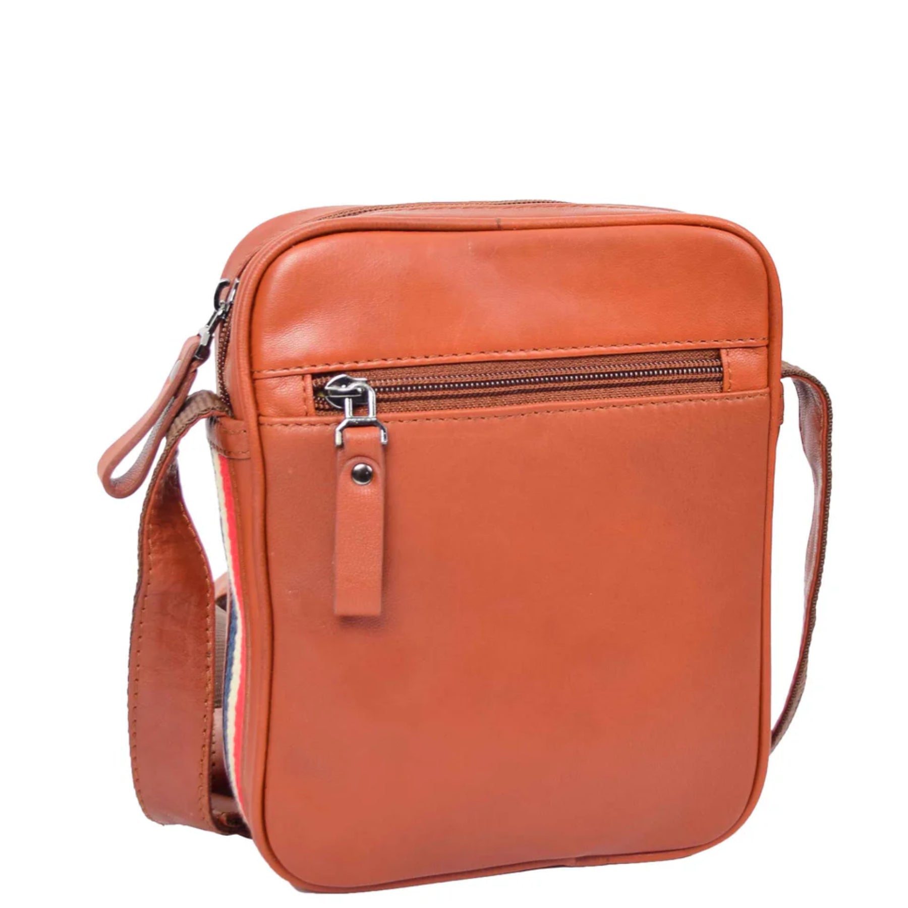 Leather Messenger Bag | Small Flight Bag with Multi Pockets