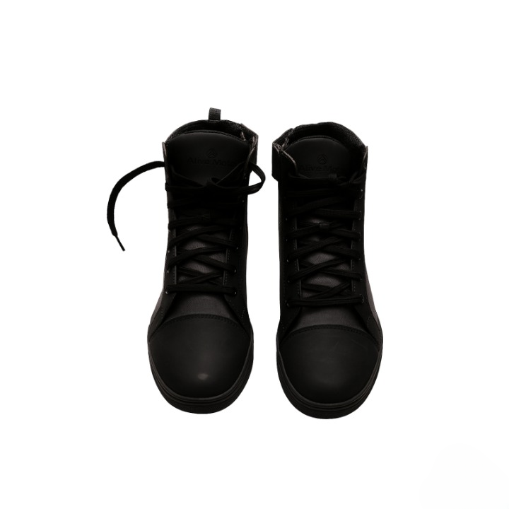 Men’s Urban Leather Motorcycle Riding Sneakers – Reinforced Retro Biker Boots