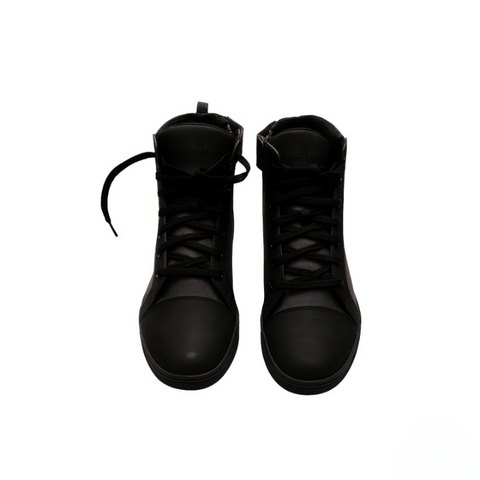 Men’s Urban Leather Motorcycle Riding Sneakers – Reinforced Retro Biker Boots
