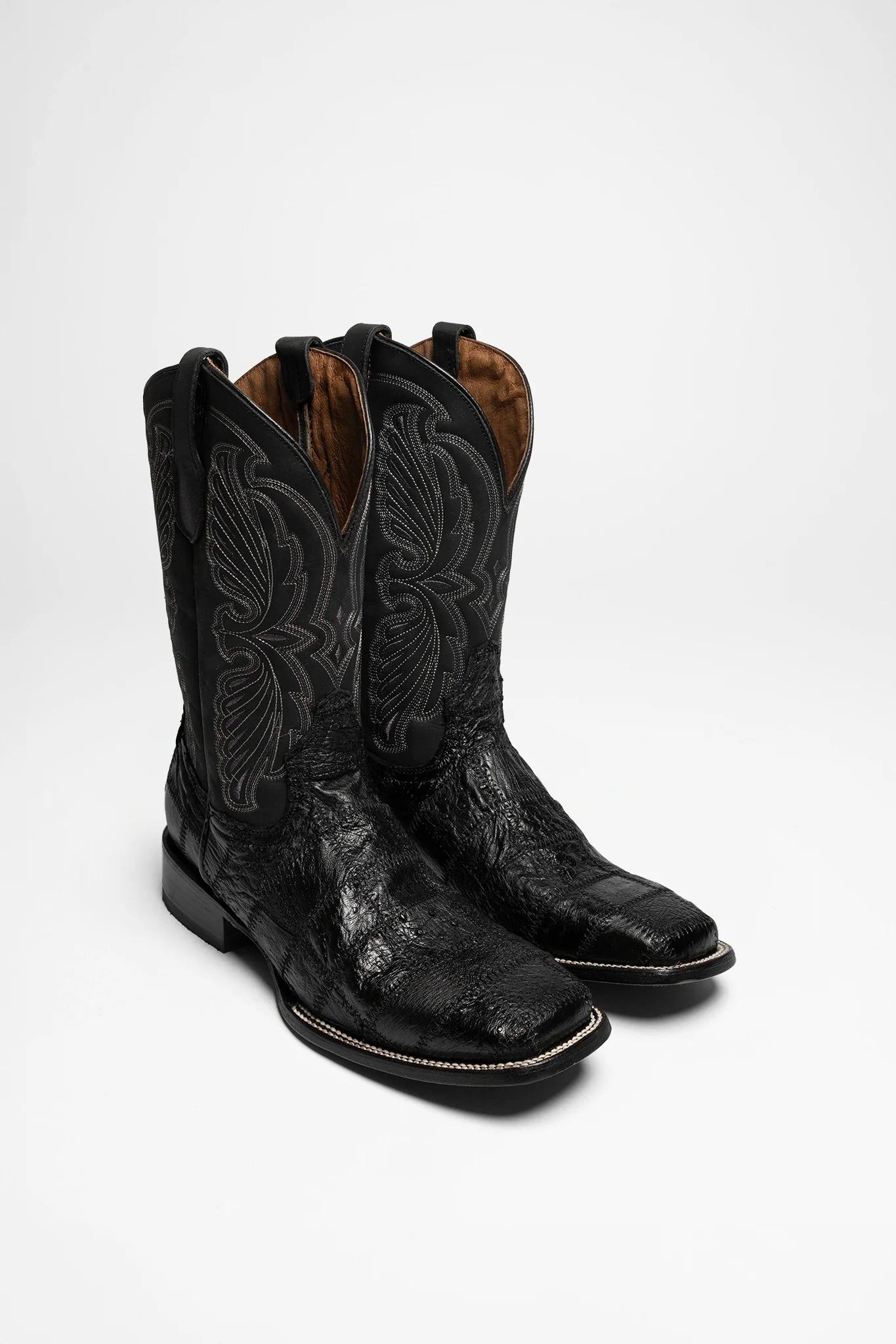 Men’s Black Alligator Print Cowboy Boots  Square Toe Western Boots