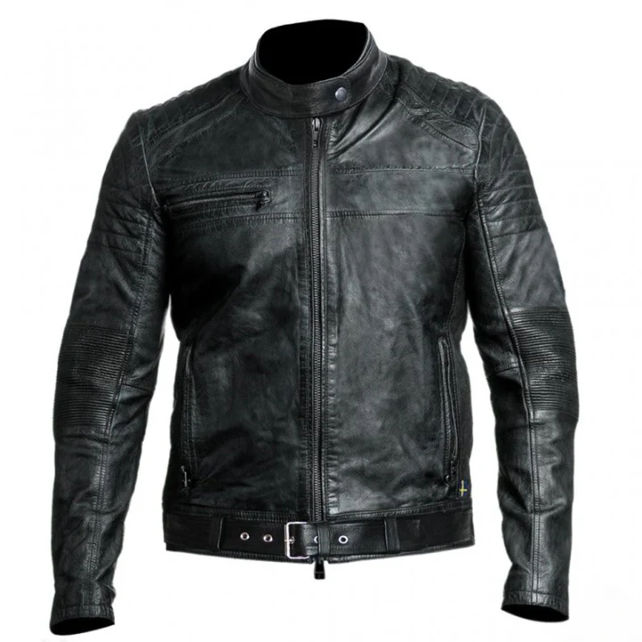Men's Black Leather Biker Jacket – Vintage Style
