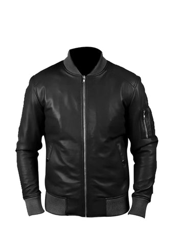 Men’s Black Leather Jacket – Handmade Slim Fit Biker Cowhide Outerwear
