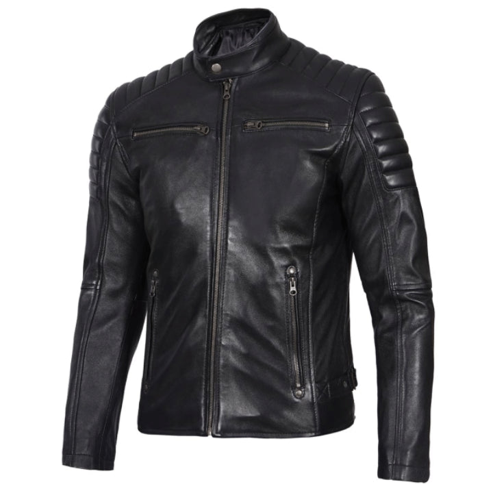 Men’s Black Leather Motorcycle Jacket | Premium Biker Gear & Moto Fashion