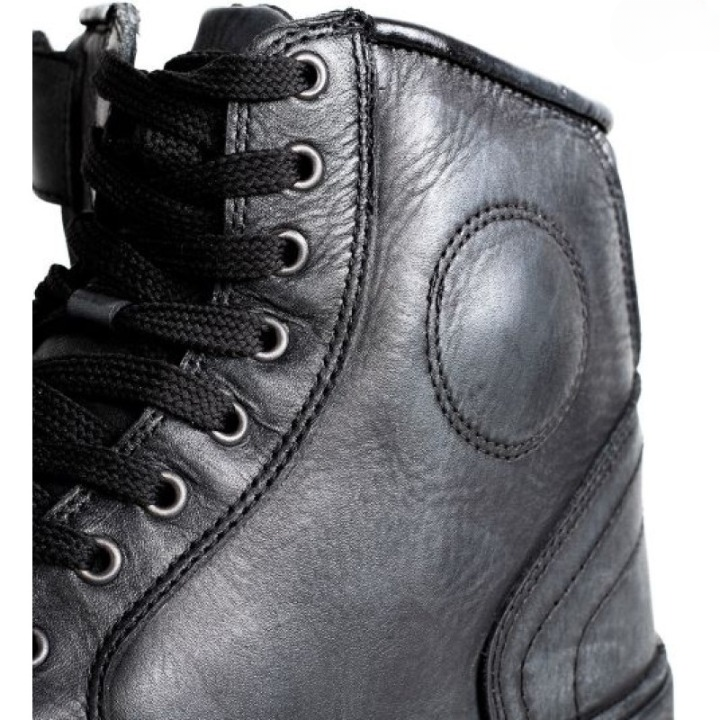 Men's Black Leather Urban Motorcycle Boots | UK Riding Sneakers