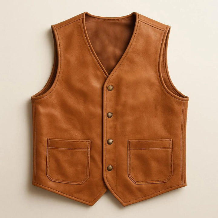 Men’s Leather Vest – Classic Western Style Waistcoat | Country Fashion 