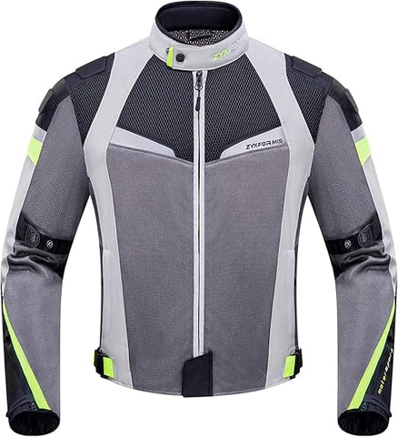 Men’s Mesh Textile Motorcycle Jacket - Multi-Adjustable Armored Adventure Touring Gear - Breathable Protective Biker Apparel for Men