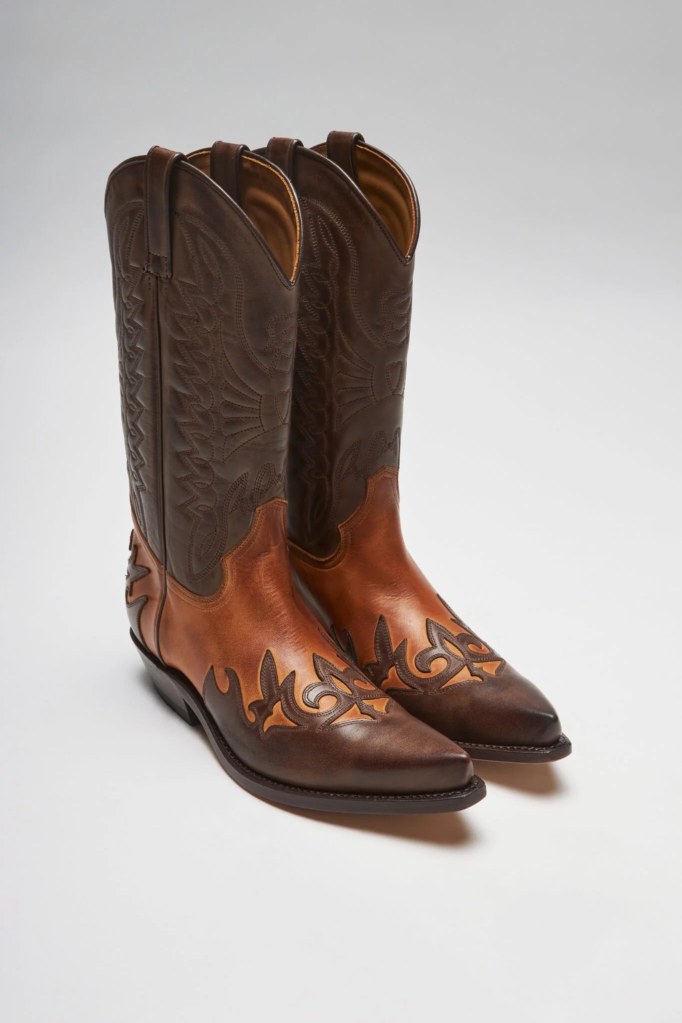 Men's Premium Leather Cowboy Boots Brown  Western Footwear