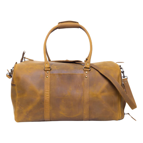 Men's Tan Leather Duffle Bag | Vintage Weekender Bag UK
