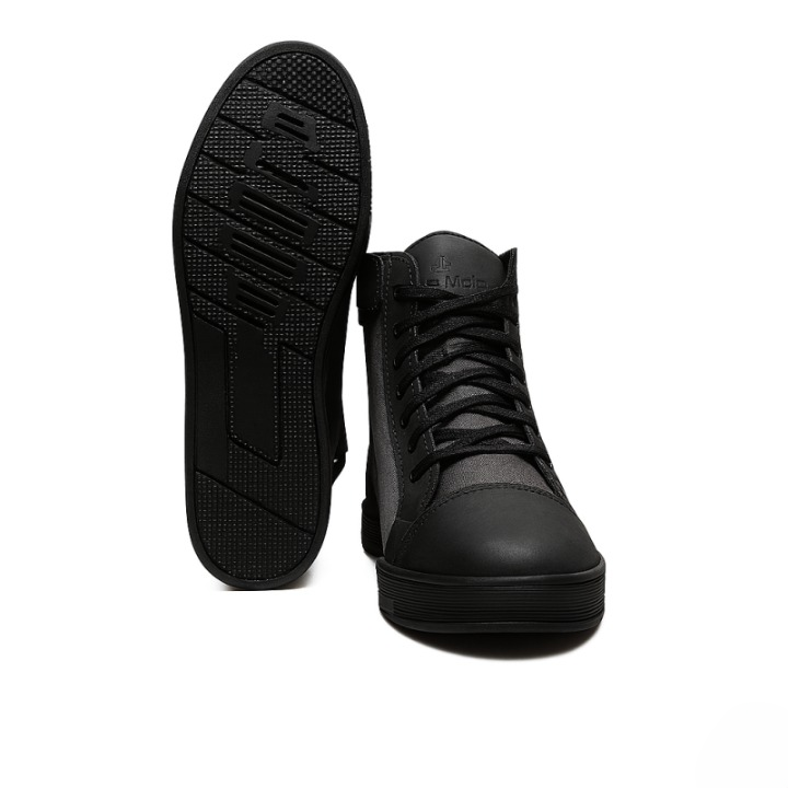 Men’s Urban Leather Motorcycle Riding Sneakers – Reinforced Retro Biker Boots