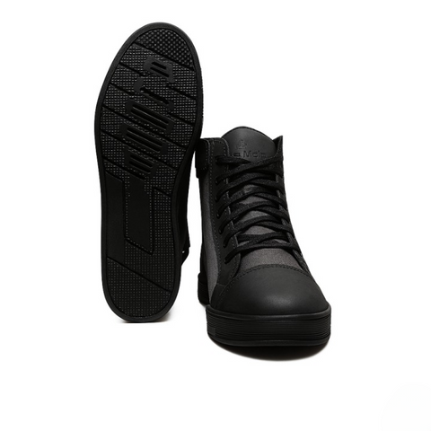 Men’s Urban Leather Motorcycle Riding Sneakers – Reinforced Retro Biker Boots