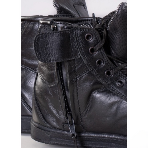 Men's Waterproof Leather Motorcycle Riding Sneakers – CE Reinforced Biker Boots
