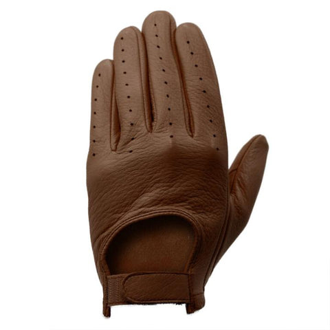 Men’s Classic Brown Sheepskin Leather Driving Gloves – Unlined & Breathable Comfort