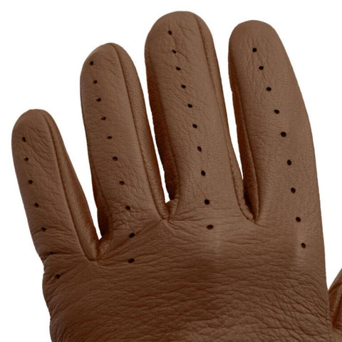 Men’s Classic Brown Sheepskin Leather Driving Gloves – Unlined & Breathable Comfort